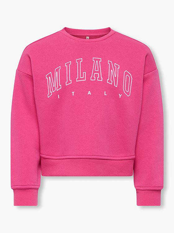 Kids Only Sweat Life Long Sleeve Crew Osz Stat Sweater Magenta