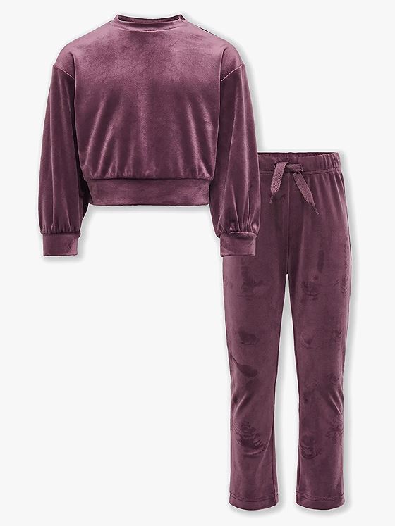 Kids Only Rebel Velvet O-Neck Sweat Set Winetasting