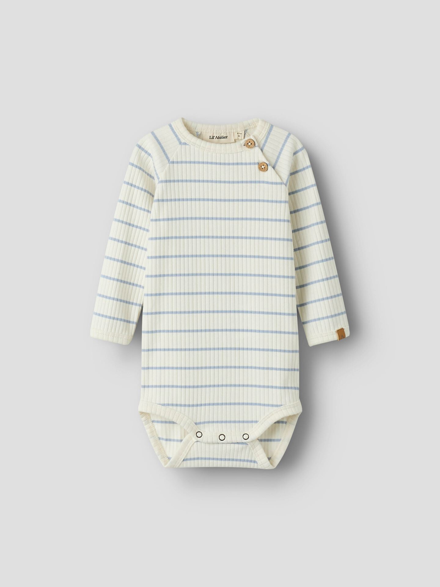 Lil- Atelier Kail Long Sleeve Slim Body Coconut Milk / Zen Blue