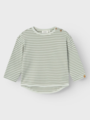 Lil- Atelier Geo Alk Long Sleeve Relaxed Top Green Tint