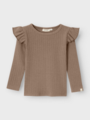 Lil- Atelier Niva Kio Long Sleeve Slim Top Woodsmoke