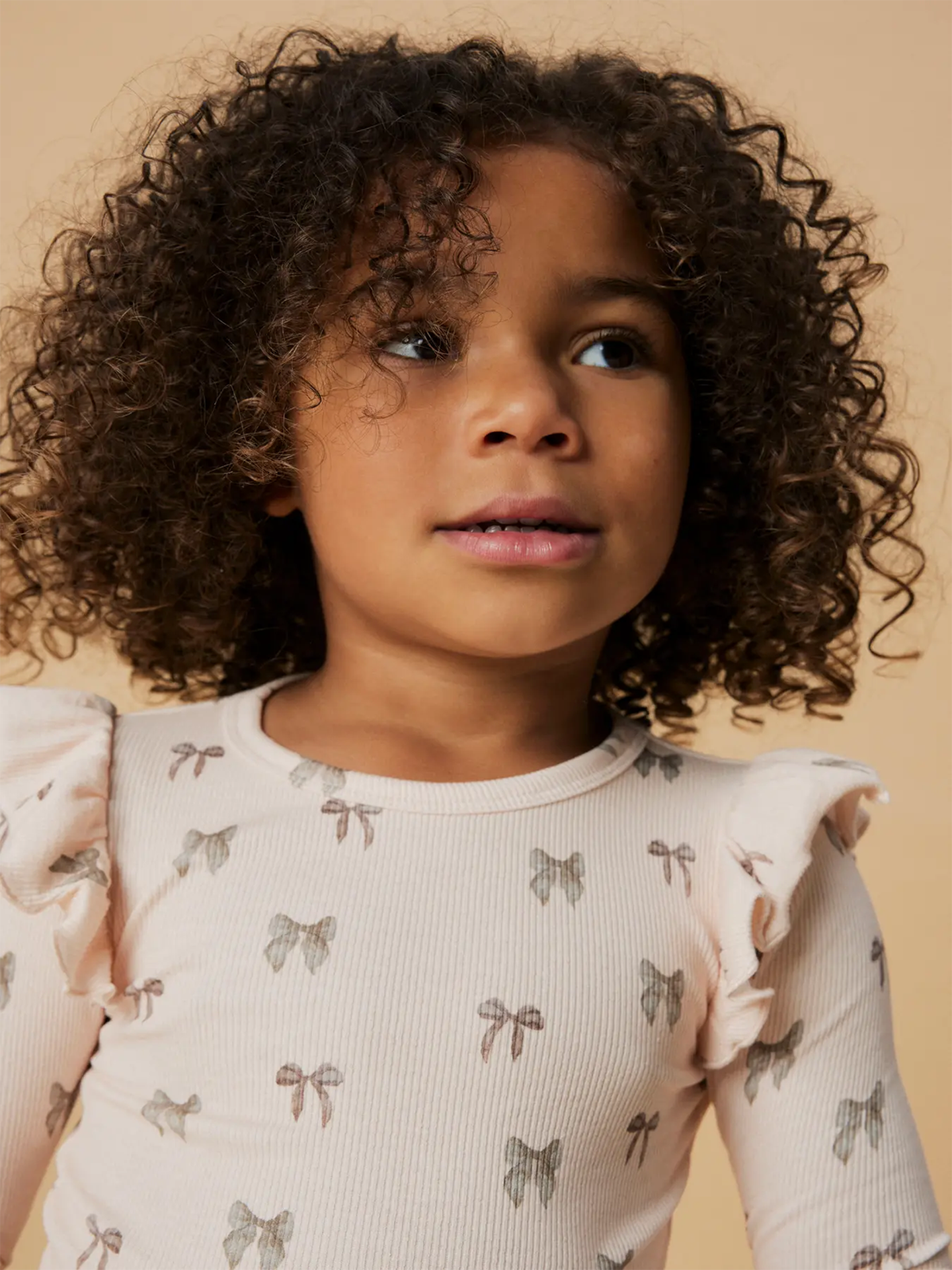 Lil- Atelier Gavo Eko Long Sleeve Slim Top Silver Peony BOW