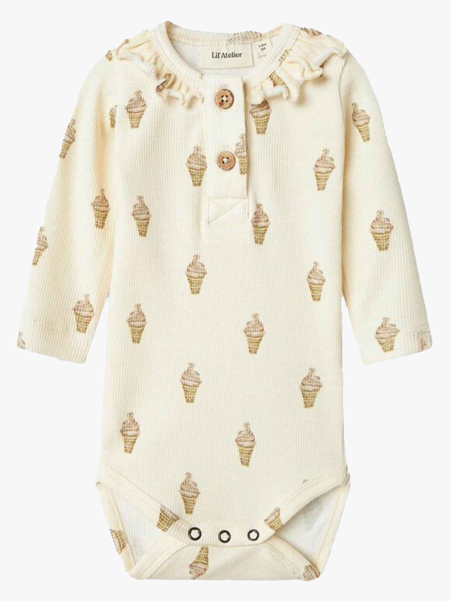 Lil- Atelier Gavo Emo Long Sleeve Slim Body Ice Cream Turtledove