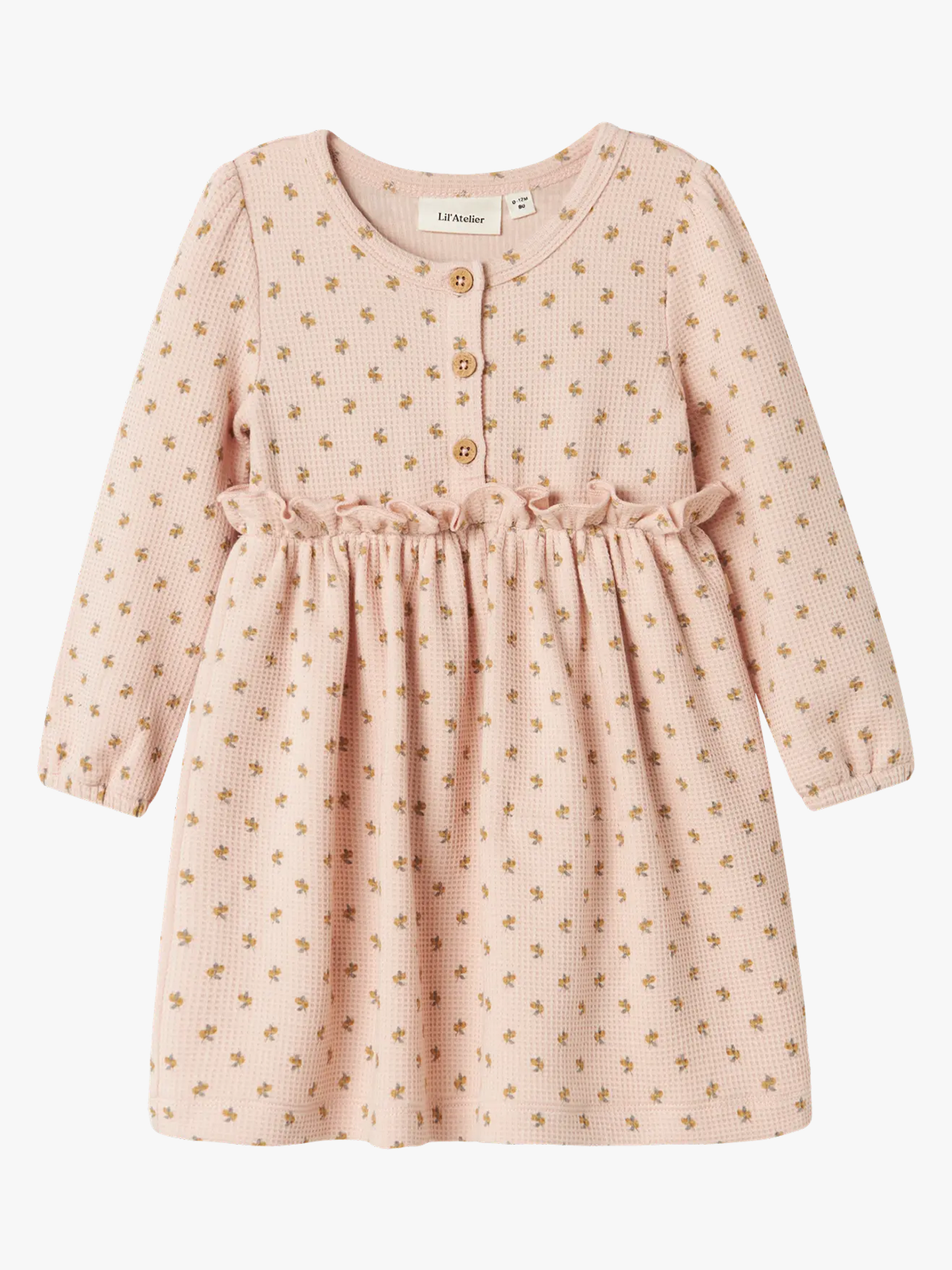 Lil- Atelier Desma Long Sleeve Body Dress Peach Whip