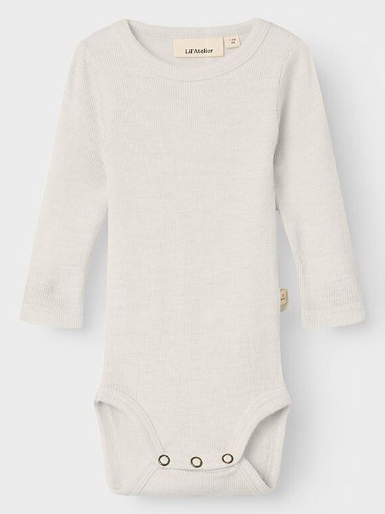 Lil- Atelier Nalu Rib Wo/Mo Long Sleeve Slim Body Turtledove