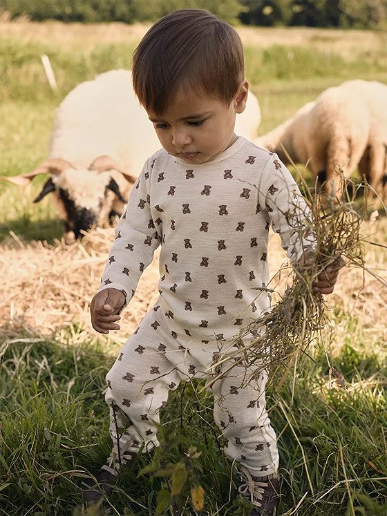 Lil- Atelier Nalu Wo/Mo Long Sleeve Slim Suit Turtledove Melange