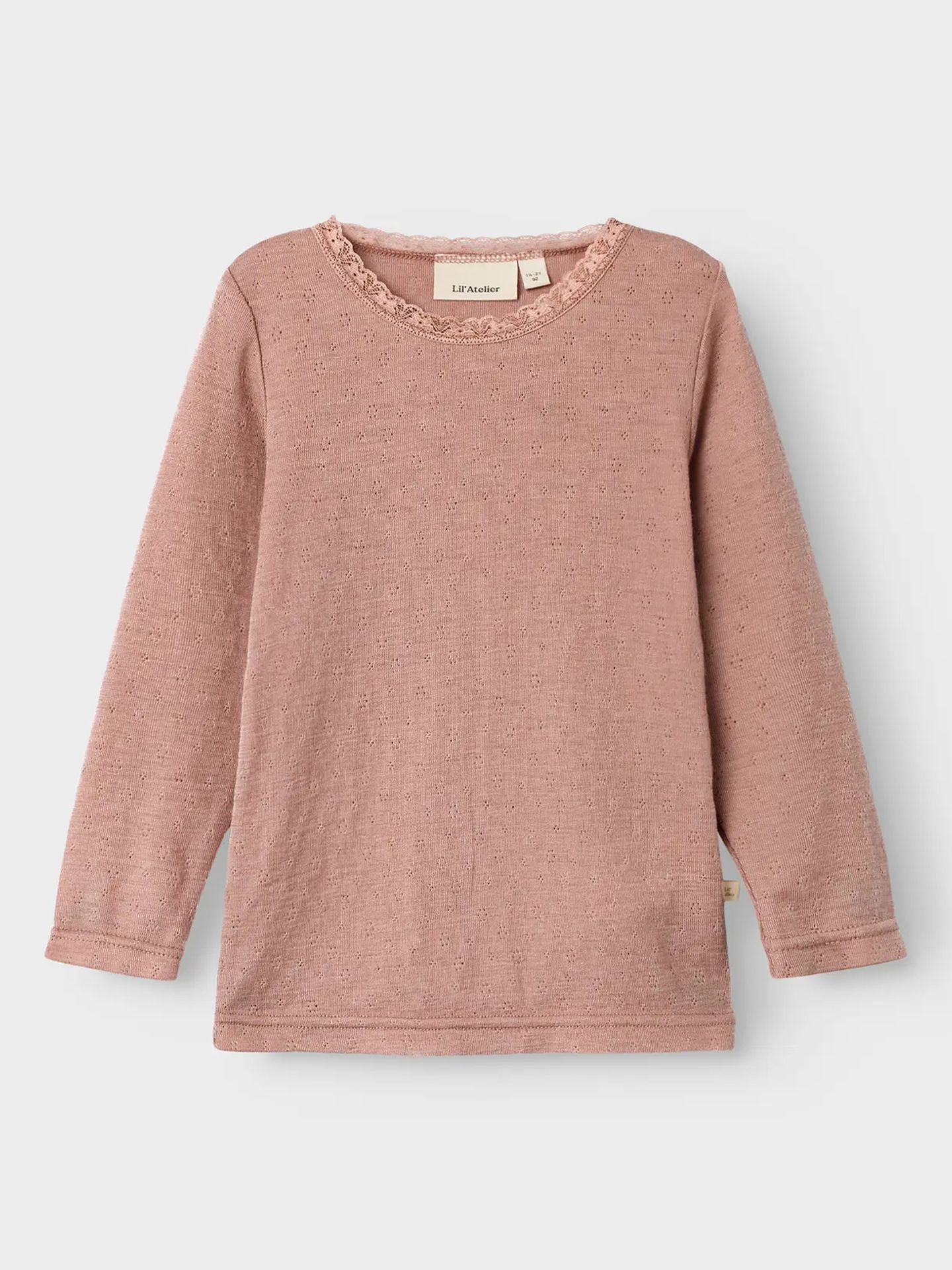 Lil- Atelier Noel Nab Wool Long Sleeve Slim Top Roebuck