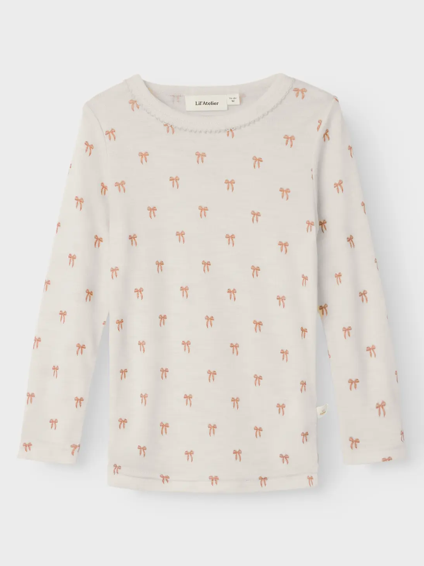 Lil- Atelier Nalu Wo/Mo Long Sleeve Slim Top Turtledove Melange