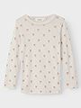 Lil- Atelier Nalu Wo/Mo Long Sleeve Slim Top Turtledove Melange
