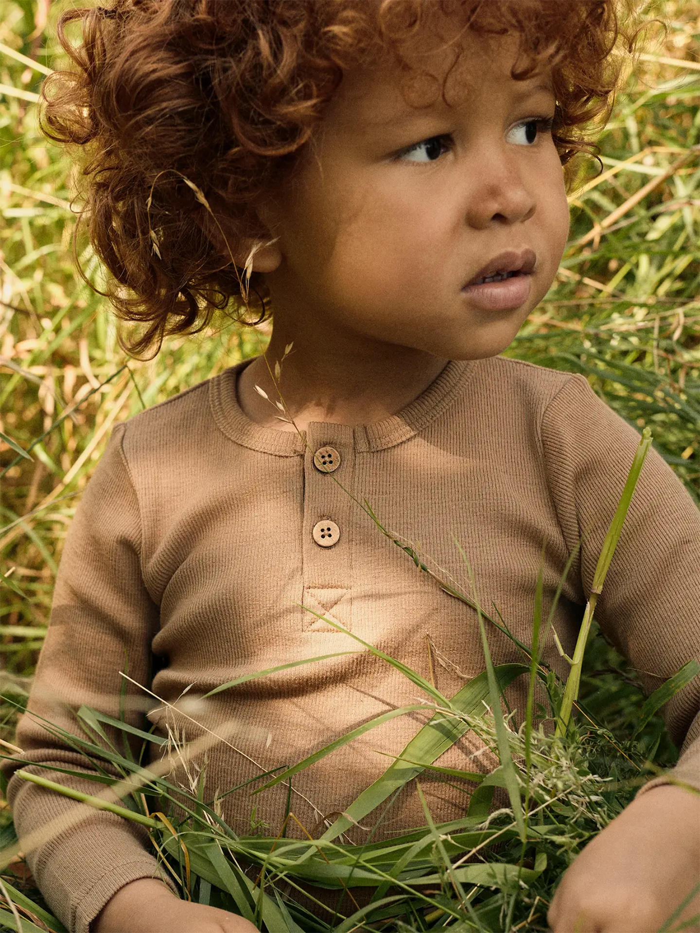 Lil- Atelier Noel Neb Wool Long Sleeve Slim Top Tigers Eye