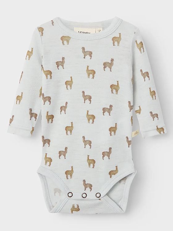 Lil- Atelier Noel Nor Wool Long Sleeve Slim Body Gray Dawn LAMA