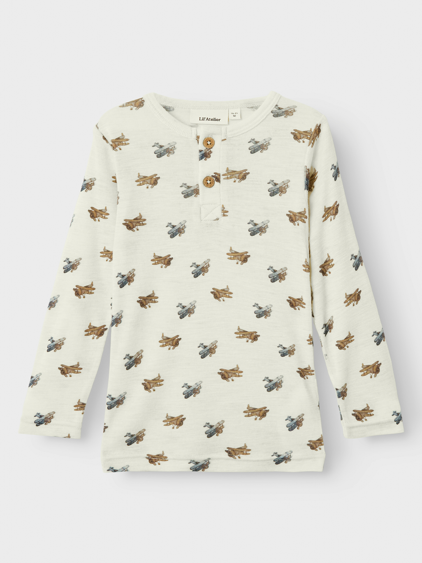 Lil- Atelier Nalu Wo/Mo Long Sleeve Slim Top Turtledove