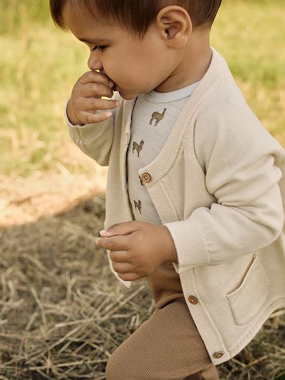 Lil- Atelier Nord Long Sleeve Knit Cardigan Turtledove MELANGE