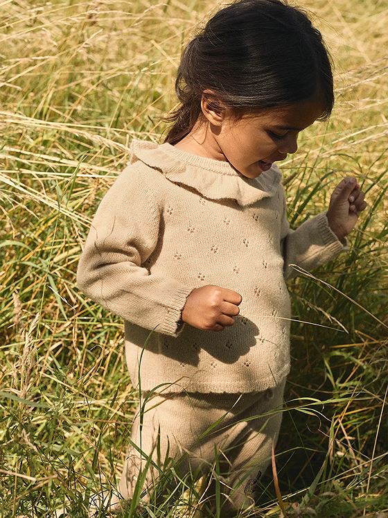 Lil- Atelier Nalio Long Sleeve Knit Safari MELANGE