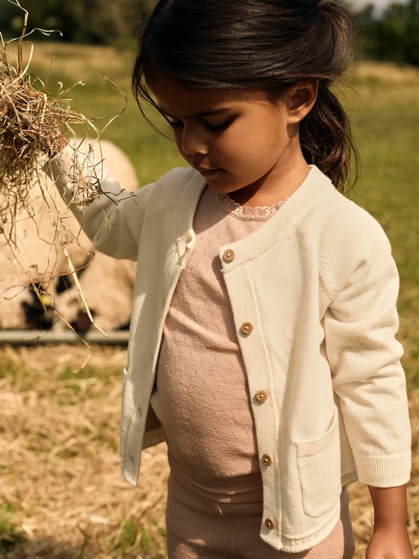 Lil- Atelier Nord Long Sleeve Knit Cardigan Turtledove MELANGE