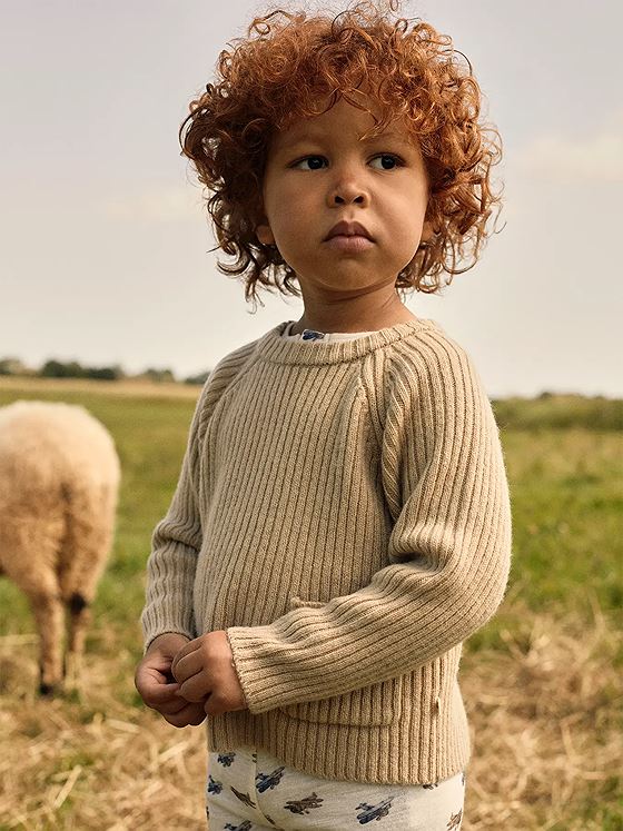 Lil- Atelier Nalio Long Sleeve Knit Safari MELANGE