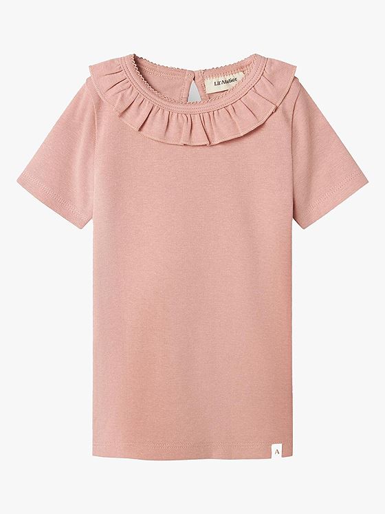 Lil- Atelier Lalo Tan Short Sleeve Slim Top Misty Rose