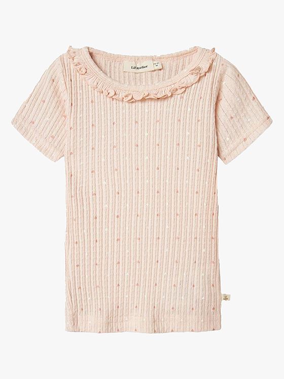Lil- Atelier Hulla Hua Short Sleeve Slim Top Peach Blush