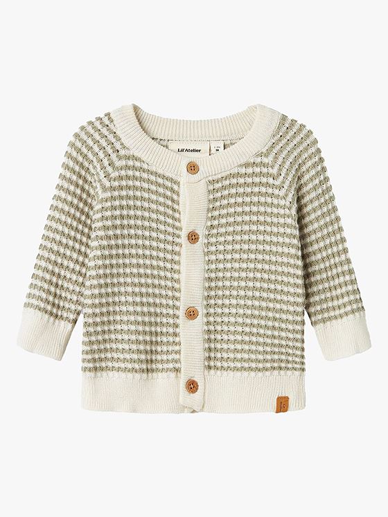 Lil- Atelier Halma Long Sleeve Knit Cardigan Seagrass