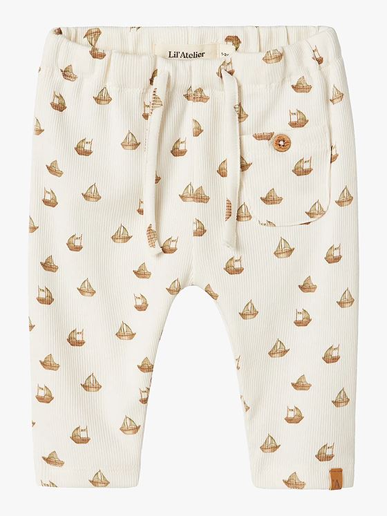 Lil- Atelier Lavo Eko Loose Pant Coconut Milk Boat