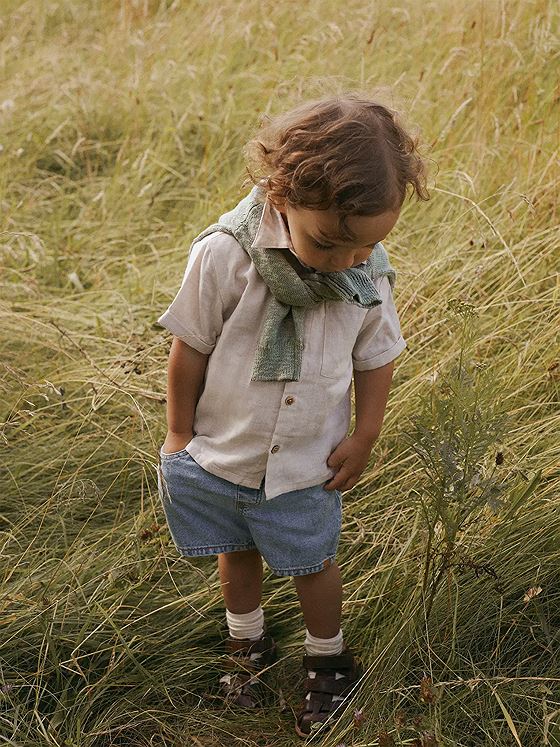 Lil- Atelier Tarou Short Sleeve Loose Shirt Bleached Sand