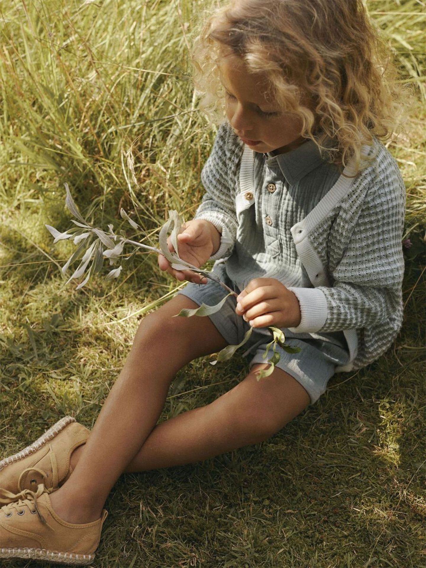 Lil- Atelier Halma Long Sleeve Knit Card Seagrass