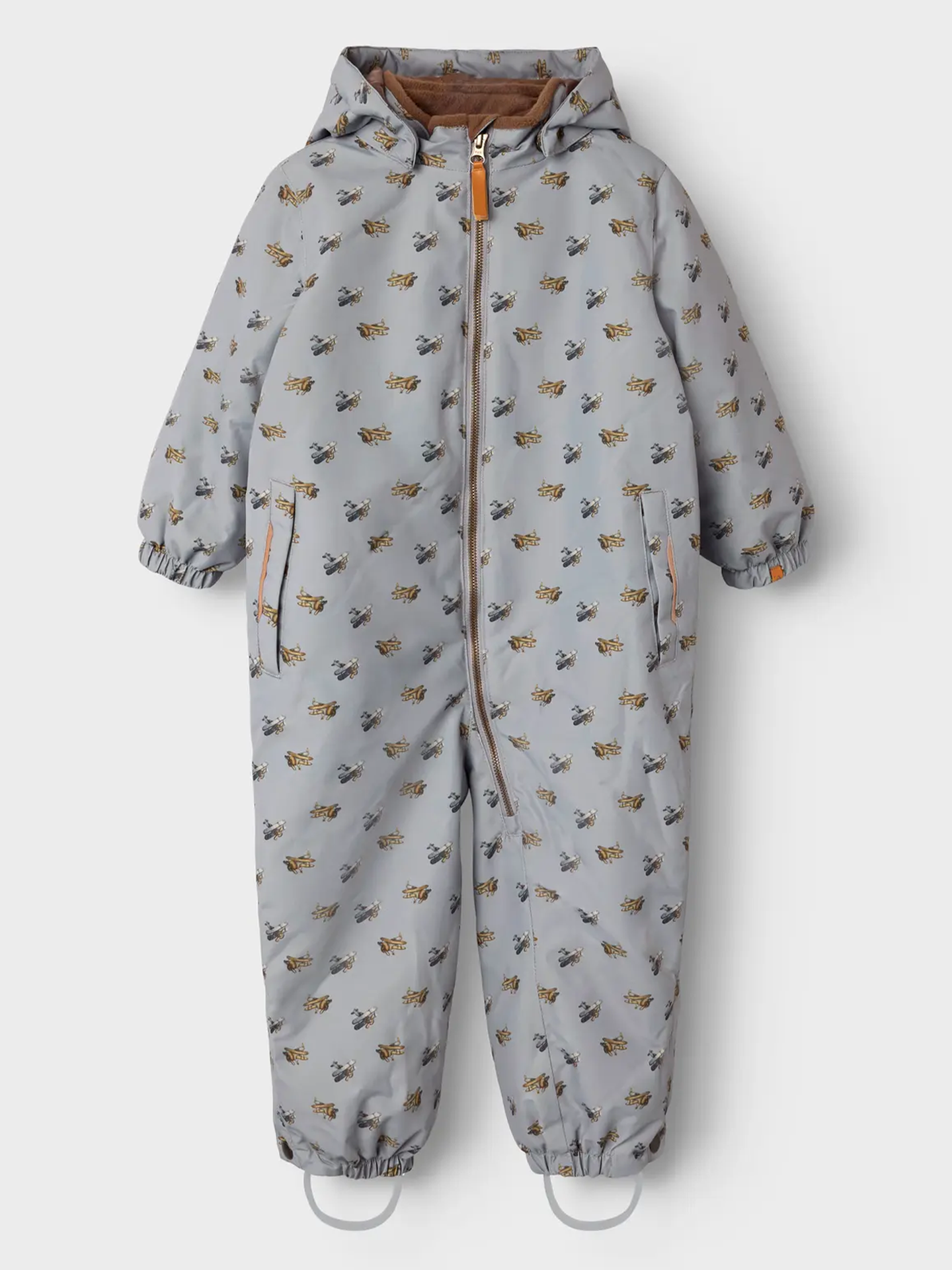 Lil- Atelier Lasnow10 Snowsuit All Over Print Ultimate Grey AIRPLANES