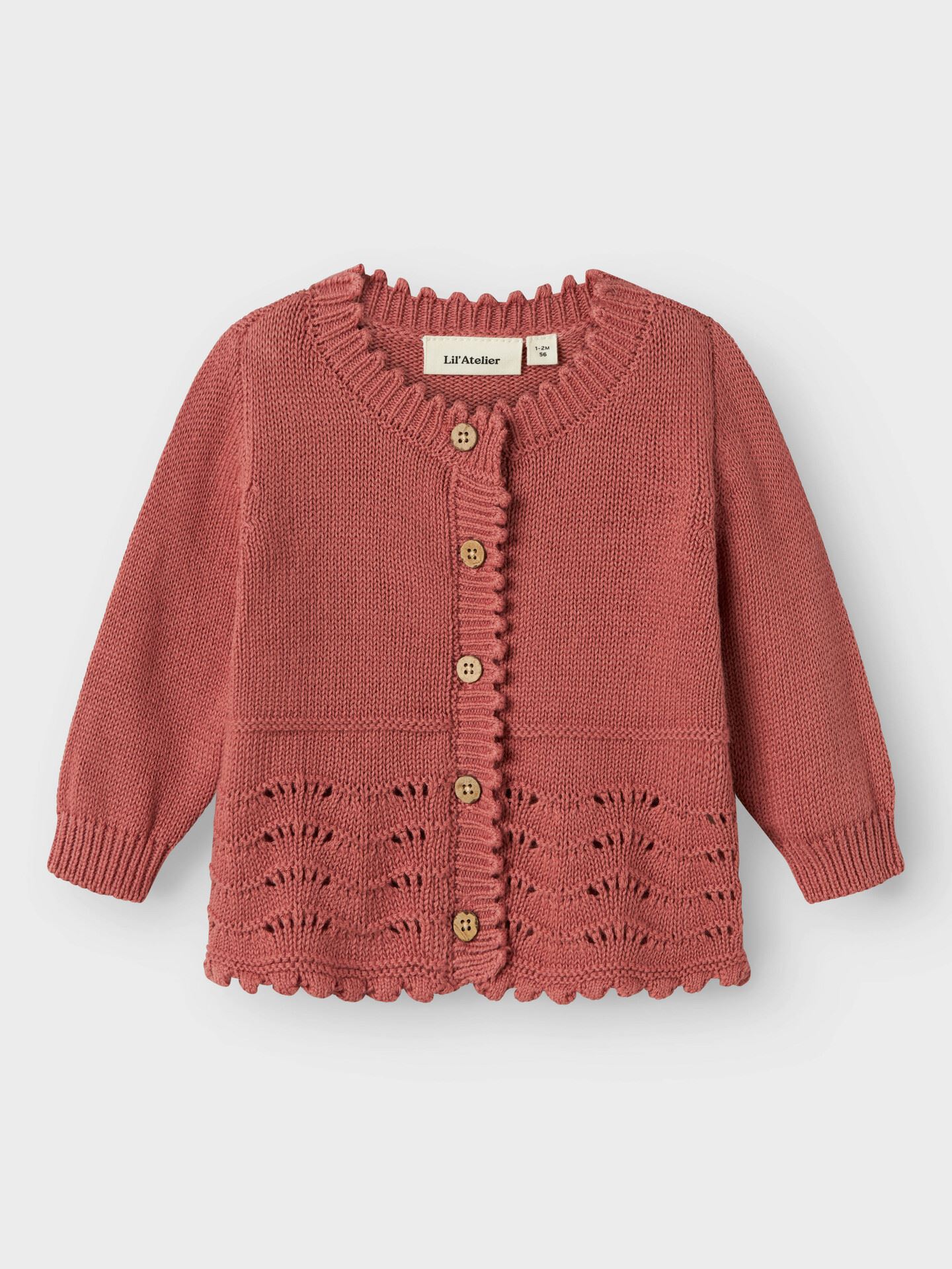Lil- Atelier Lola Long Sleeve Knit Cardigan Withered Rose
