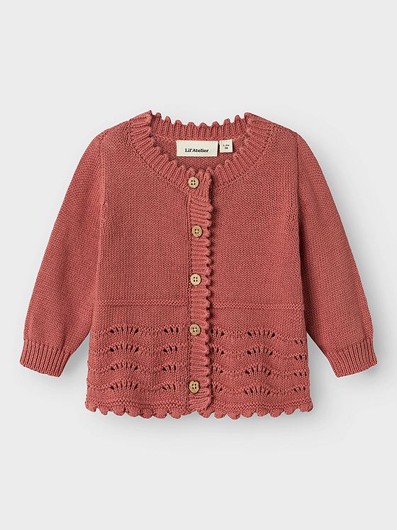 Lil- Atelier Lola Long Sleeve Knit Cardigan Withered Rose