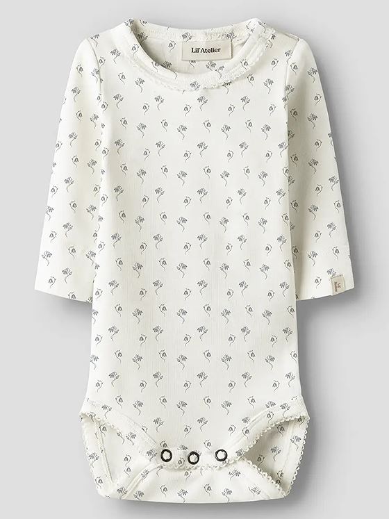 Lil- Atelier Gayo Sag Long Sleeve Slim Body Coconut Milk Bell Flower
