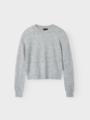 LMTD Lodet Long Sleeve Short Knit Light Grey Melange