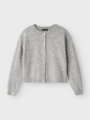LMTD Lodet Long Sleeve Short Knit Cardigan Light Grey Melange