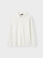 LMTD Hannes Long Sleeve Pique Polo White Alyssum
