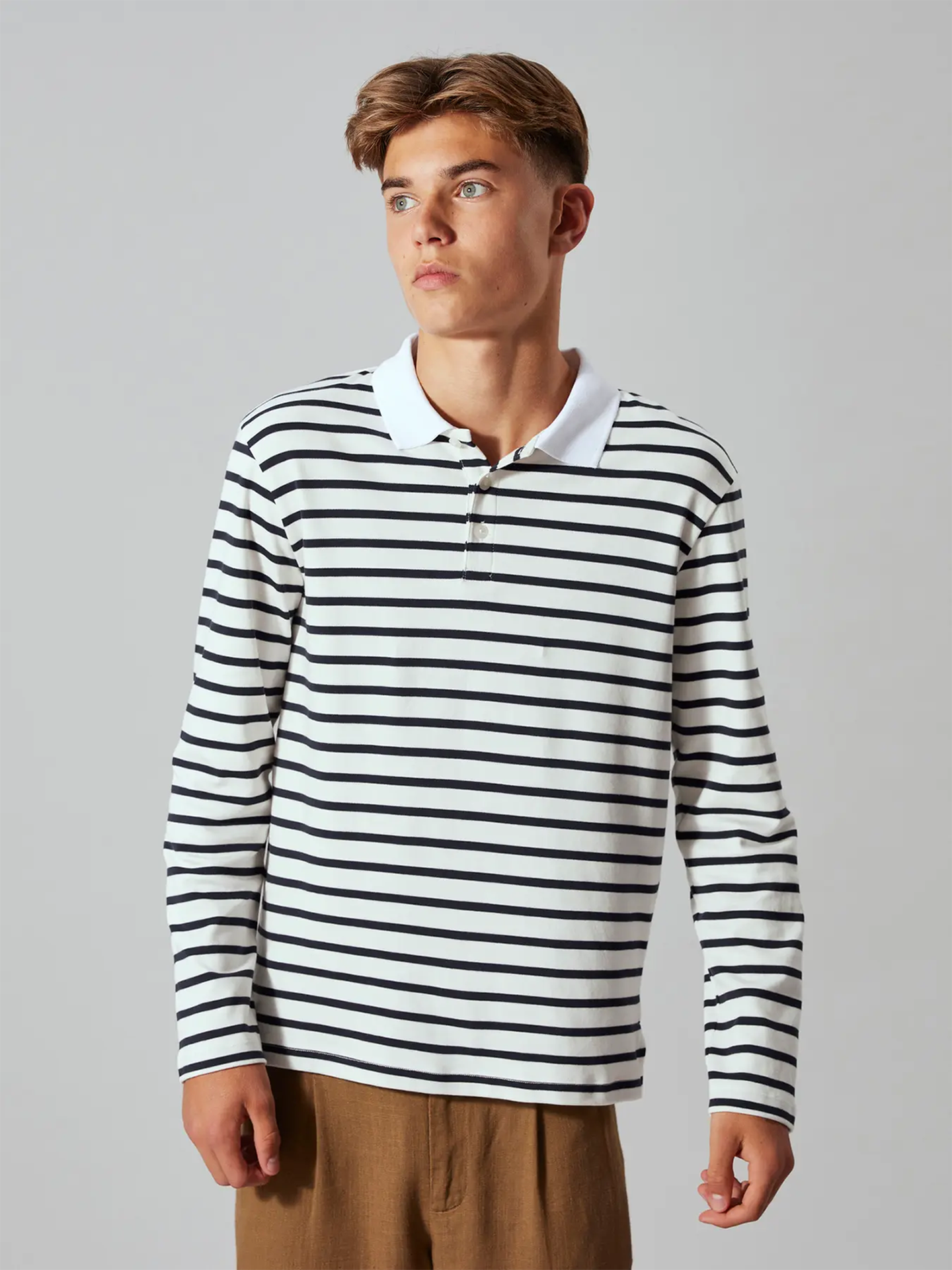 LMTD Kliva Long Sleeve Polo Black / White