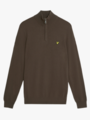 Lyle & Scott Cotton Merino Quarter Zip Jumper Espresso