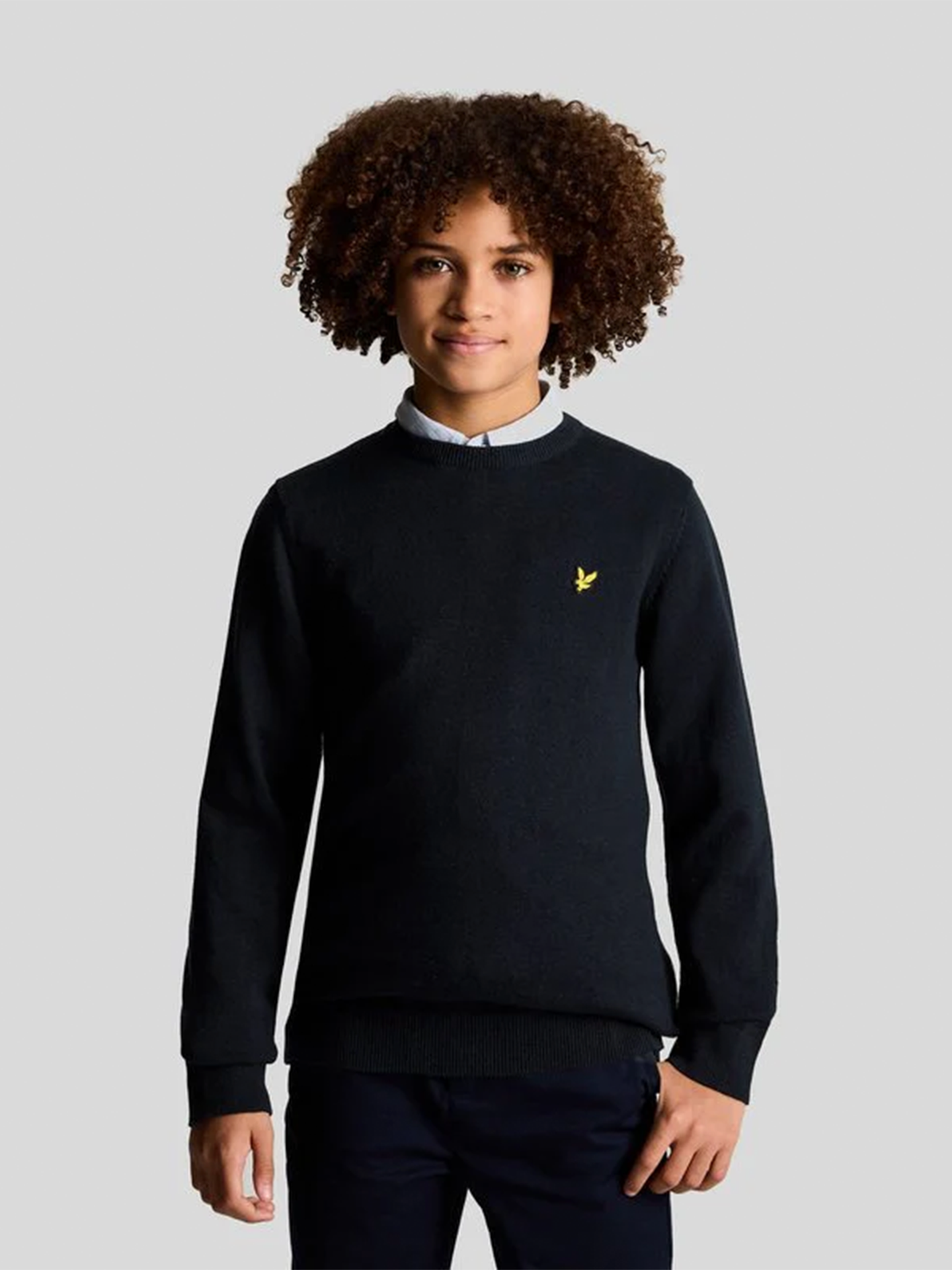 Lyle & Scott Junior Cotton Crew Neck Jumper Dark Navy