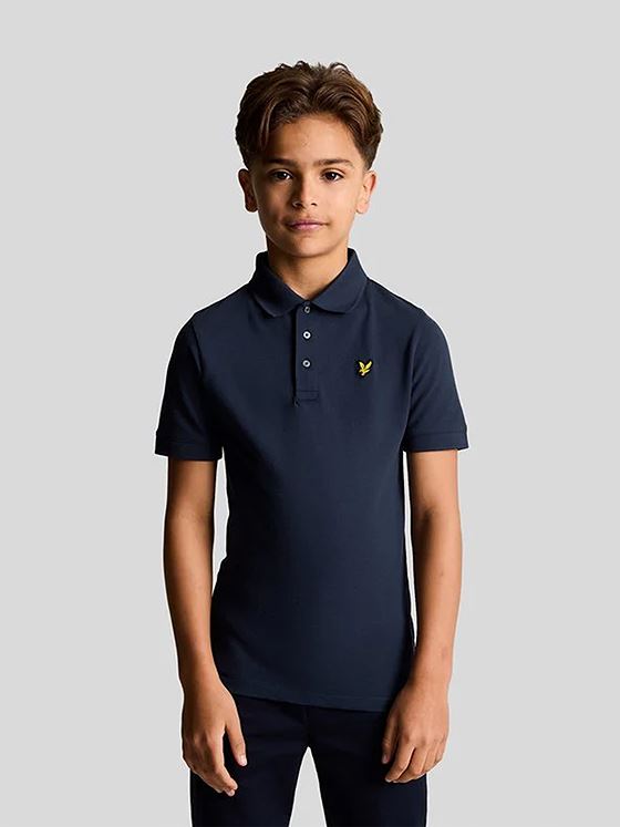 Lyle & Scott Junior Plain Polo Shirt Navy