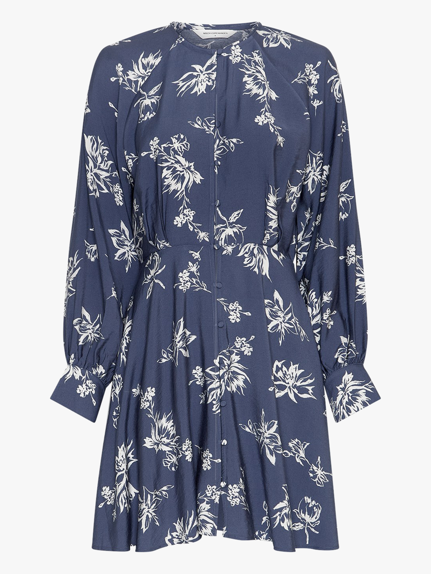 MSCH Copenhagen Andena Amabella Shirt Dress V Indigo Flower