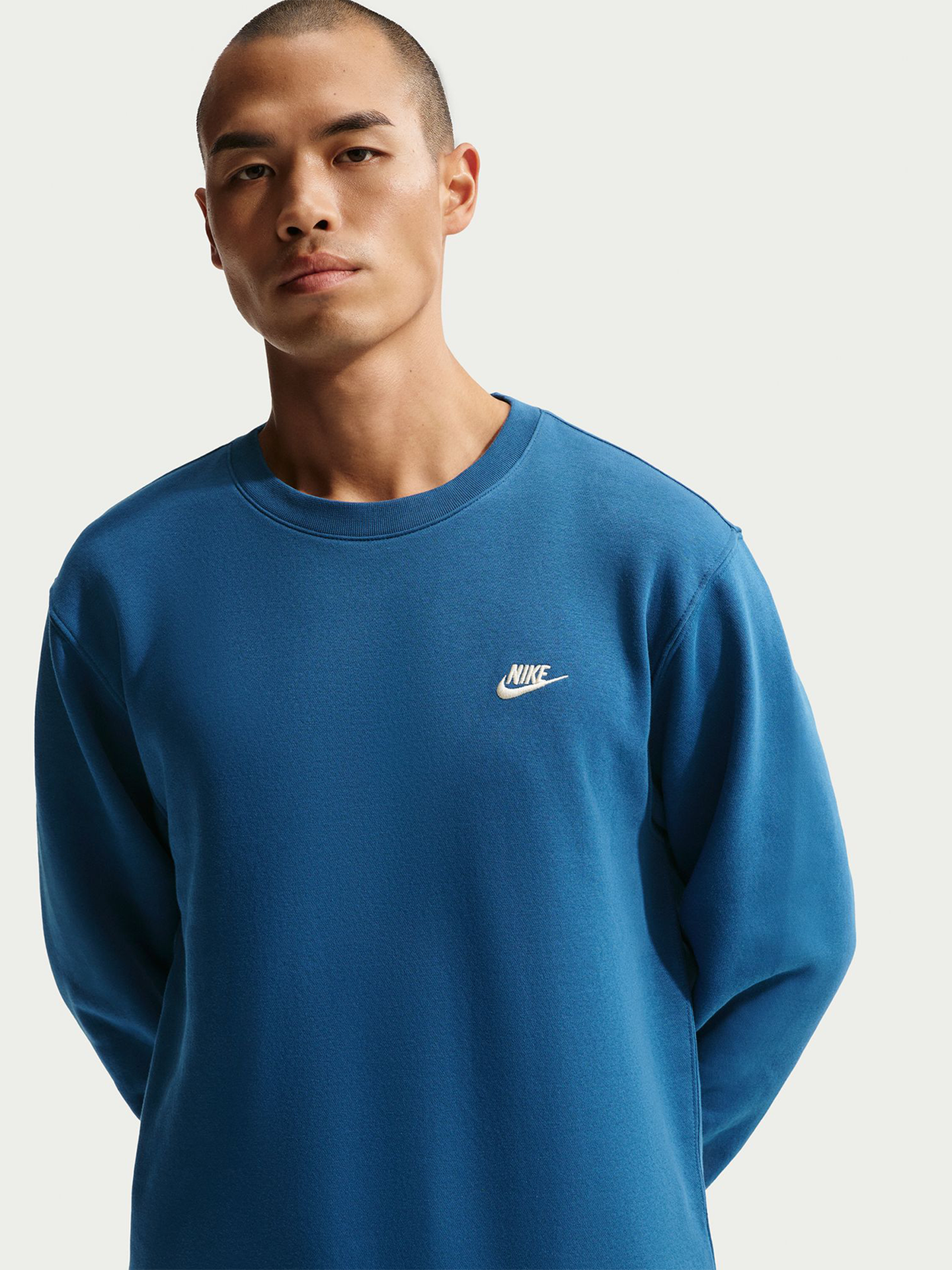 Nike Club Fleece Crew Court Blue / LT Khaki