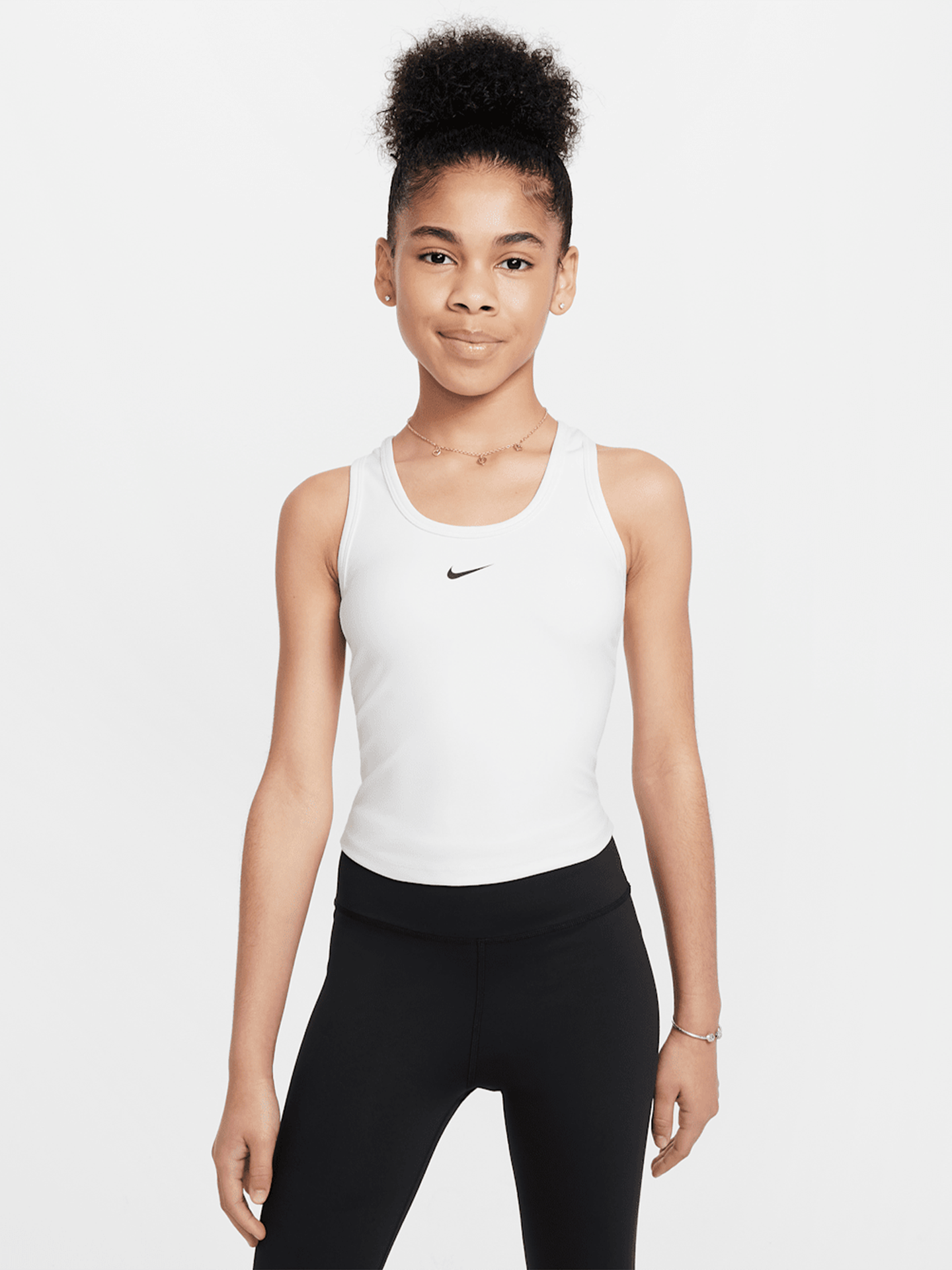Nike One Fitted Dri-FIT Tank Top White / Black