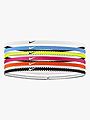 Nike Flex Classic Slim Headbands 6pk Volt / Vivid Pink