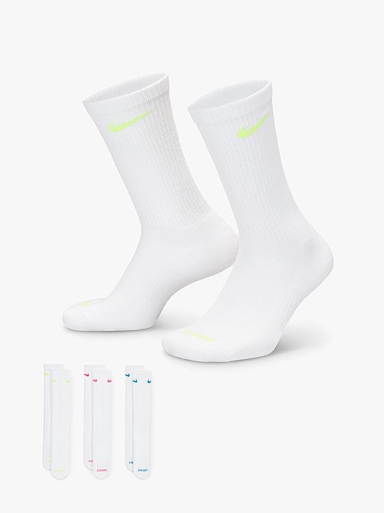 Nike Everyday Plus Cushioned Training Crew Socks 3pk Multi-Color