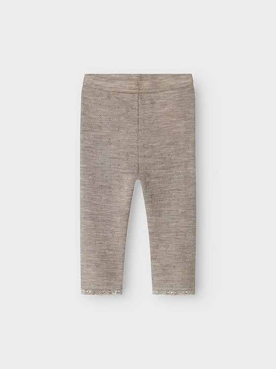 Name It Wang Wool Needle Legging Solid Satellite