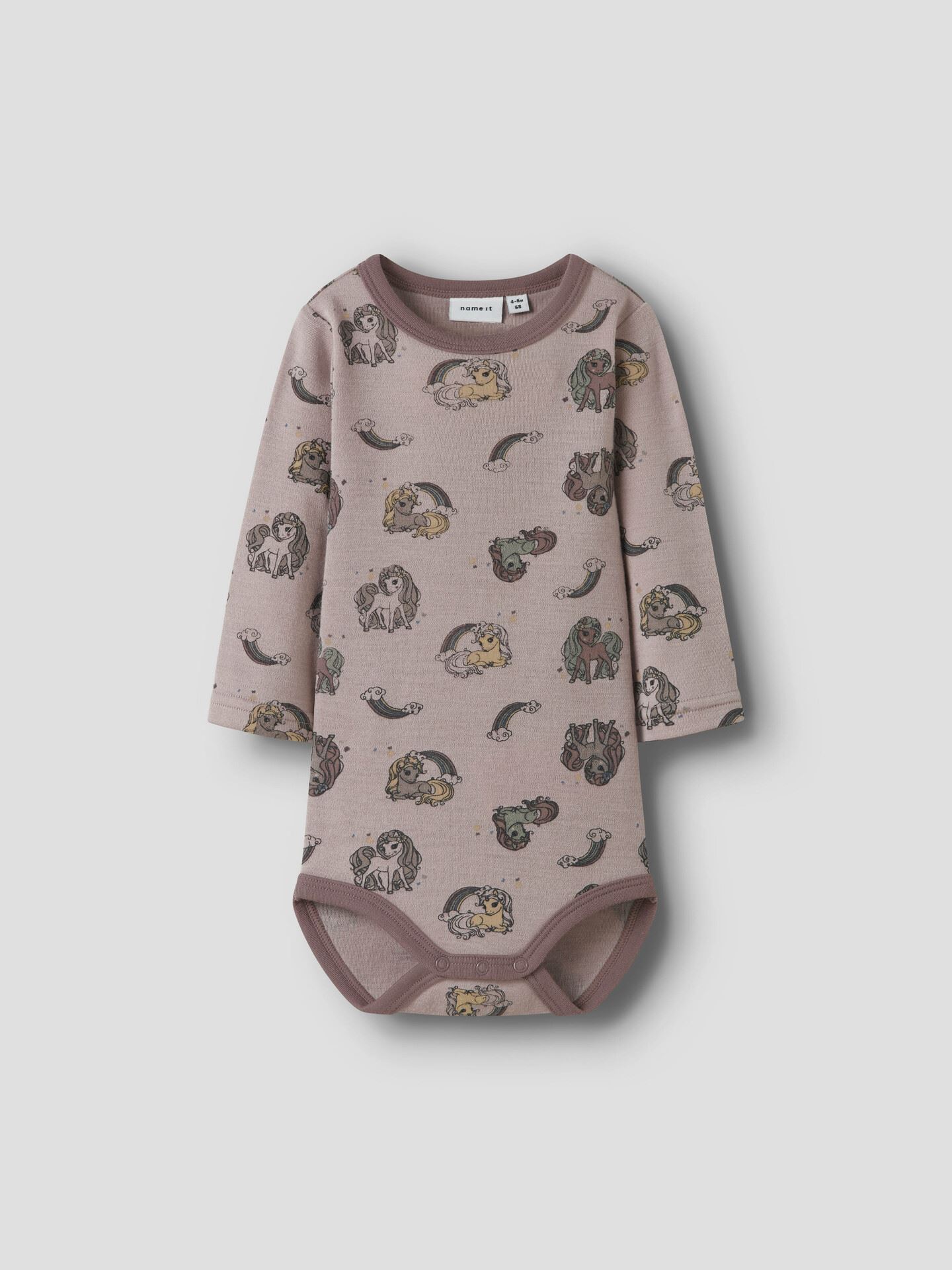 Name It Willit Wool Long Sleeve Body Shadow Gray