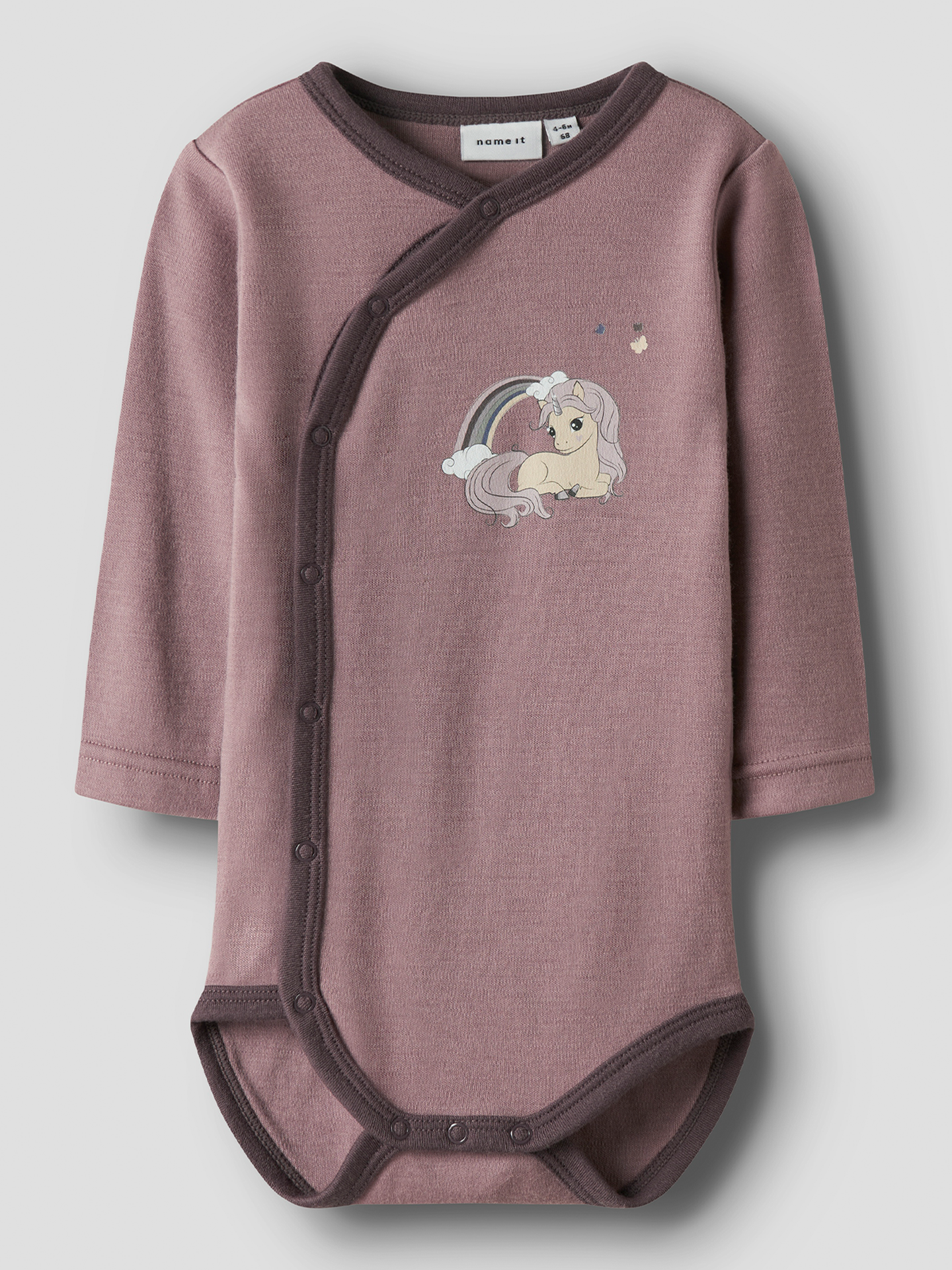 Name It Willit Wool Long Sleeve Wrap Body Antler