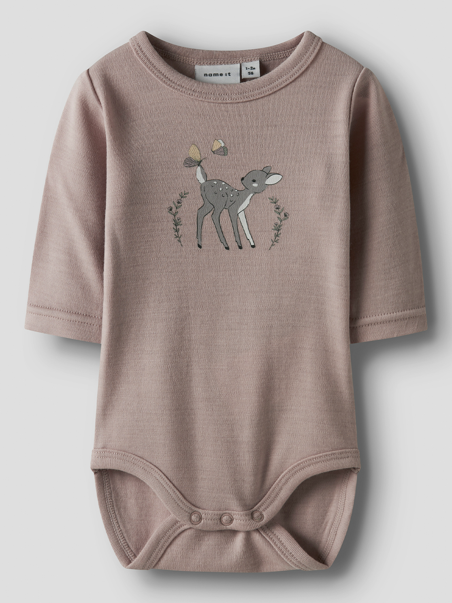 Name It Willitus Wool Long Sleeve Body Shadow Gray