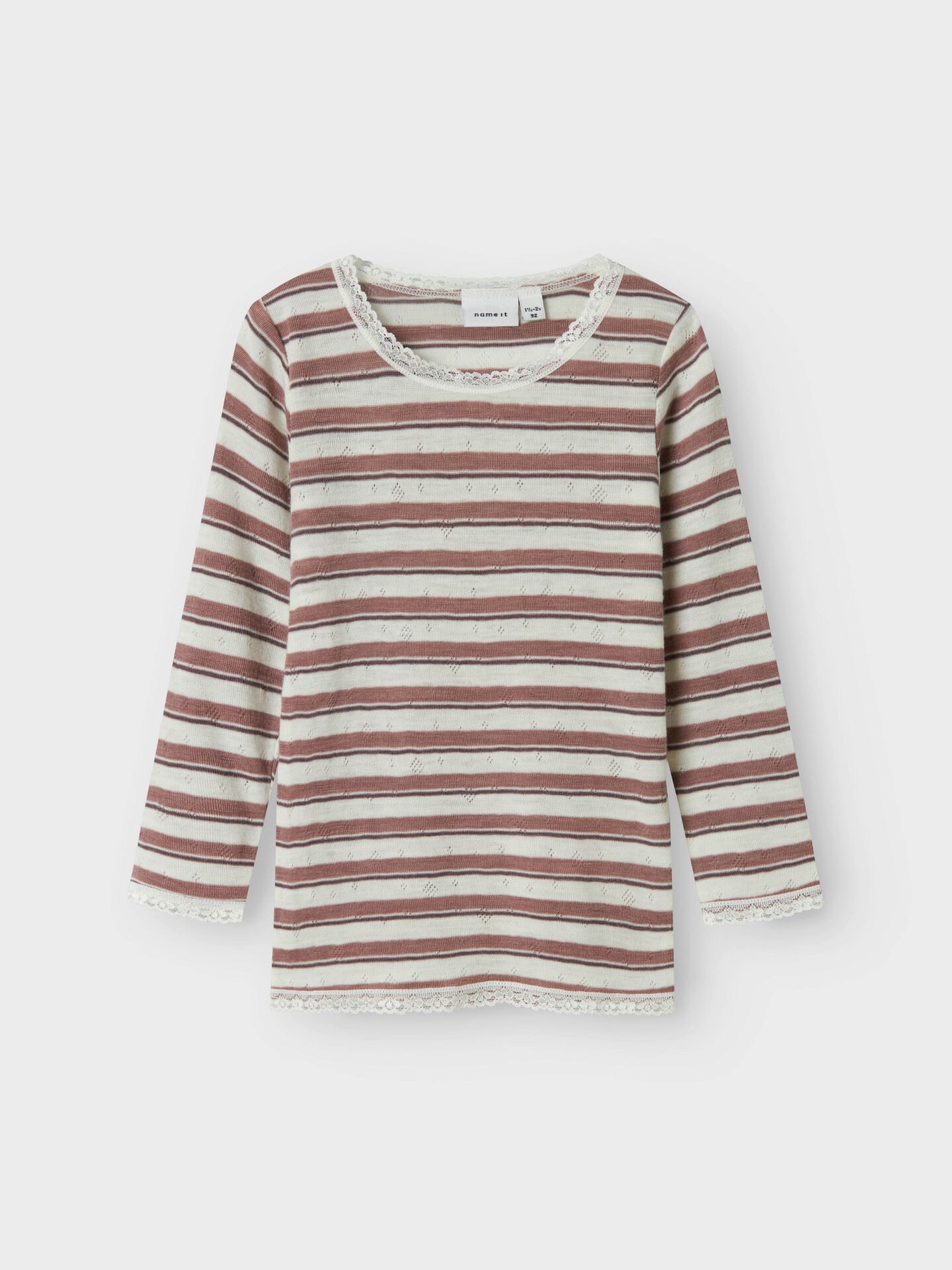 Name It Wang Wool Needle Long Sleeve Top Antler