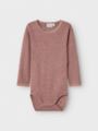 Name It Wang Wool Needle Long Sleeve Body Solid Rosa