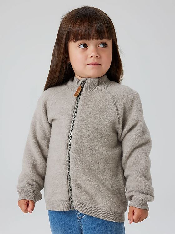 Name It Wmino Wool Brushed Long Sleeve Cardigan Satellite