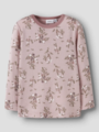 Name It Willow Wool Long Sleeve Top Shadow Gray Long flowers